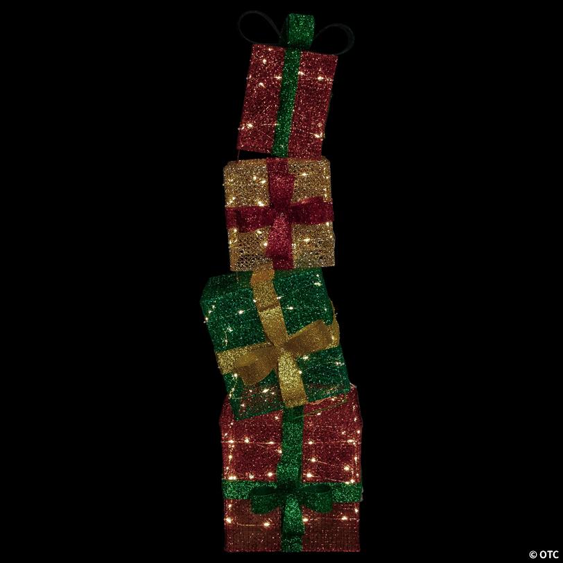 53" LED Lighted Stacked Christmas Gifts Outdoor Decoration