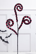 29” Black & Pink Polkadot Spiral Curly Spray