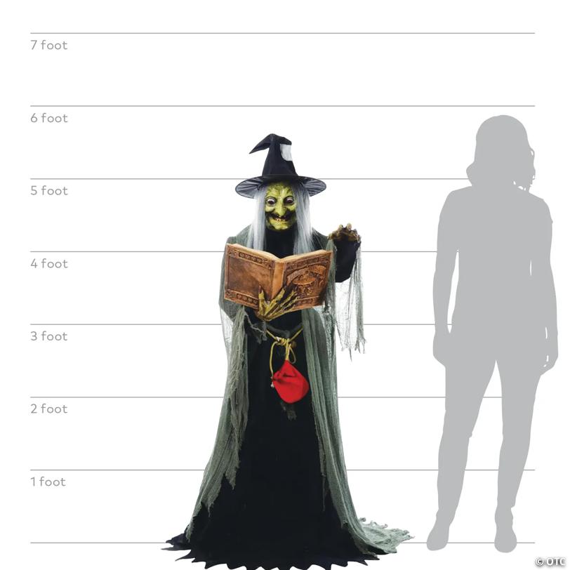 5.7' Animated Spell-Speaking Witch Halloween Decoration