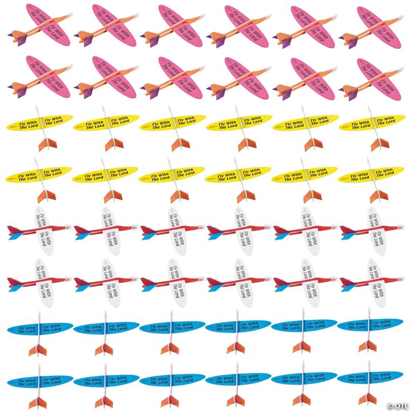 5 1/2" Bulk 48 Pc. Religious Fly With the Lord Foam Glider Toys