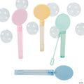 5 1/2" Mini Flat Pastel Colored Bubble Tubes with Wand - 24 Pc.