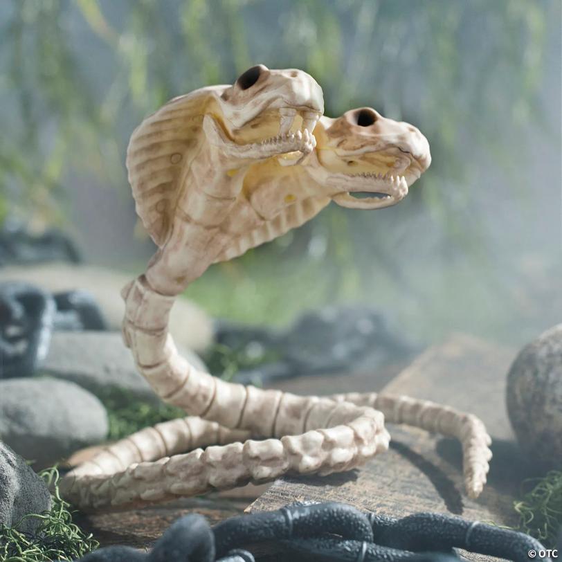 5 1/2" Two-Headed Cobra Snake Skeleton Halloween Decoration