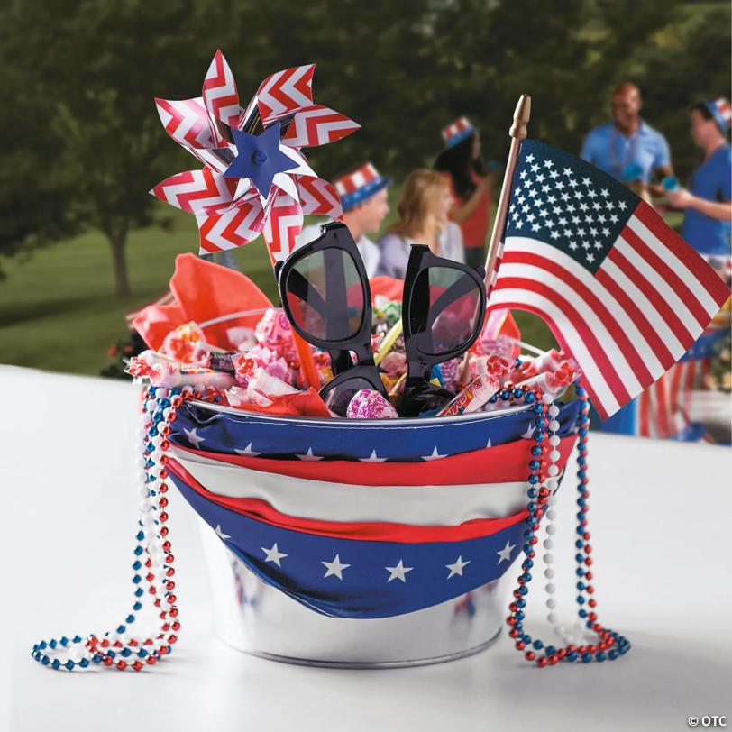 5" Bulk 144 Pc. Patriotic Red, White & Blue Plastic Pinwheels