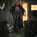 5 Ft. 4" Light-Up Hanging Black & Gray Grim Reaper Halloween Decoration