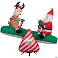 5 Ft. 6" Airblown® Inflatable Animated Santa & Reindeer on a Teeter Totter Christmas Outdoor Yard Decoration