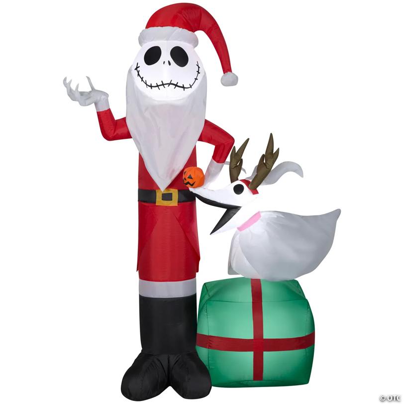5 Ft. Airblown Inflatable Light-Up The Nightmare Before Christmas Jack & Zero Yard Decoration