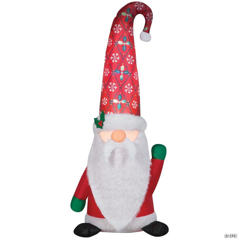 5 Ft. Airblown Inflatable Mixed Media Christmas Tomten with LED Lights Yard Decoration
