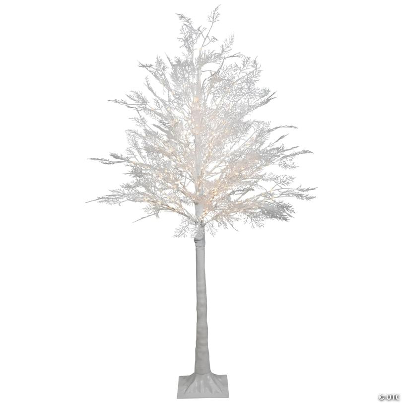 5' LED Lighted White Lace Artificial Christmas Tree - Warm White Lights