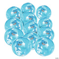 5" Mini Inflatable Smiling Shark Blue Vinyl Beach Balls - 12 Pc.