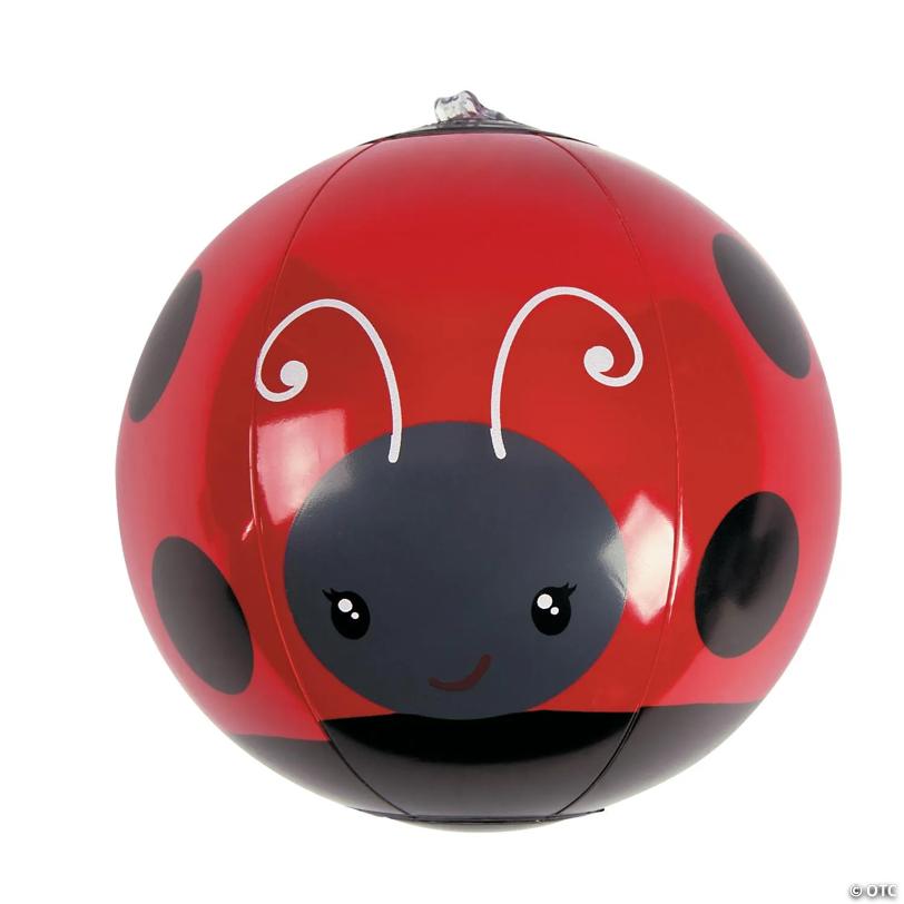 5" Mini Ladybug-Style Inflatable Vinyl Beach Balls - 12 Pc.