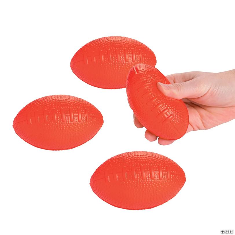 5" Mini Red Team Cheer School Spirit Foam Footballs - 12 Pc.