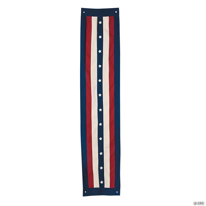 5 ft. Patriotic Vintage Americana Stars & Stripes Pillar Polyester Canvas Bunting