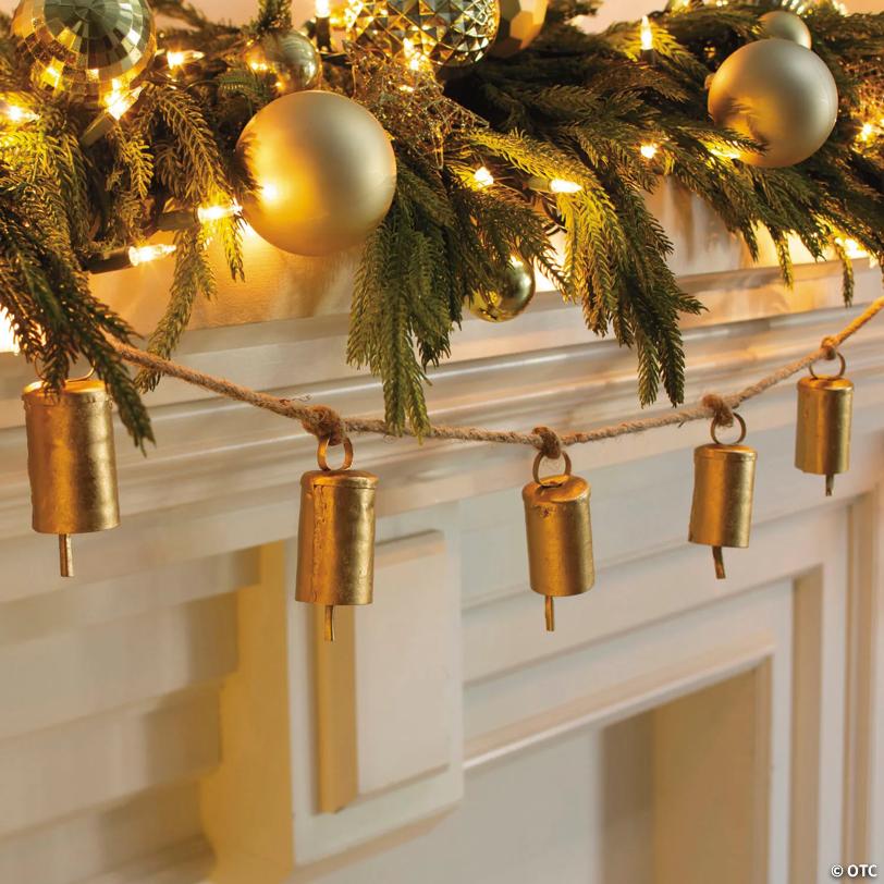 5 ft. x 3" Christmas Bells Ready-to-Hang Metal Garland