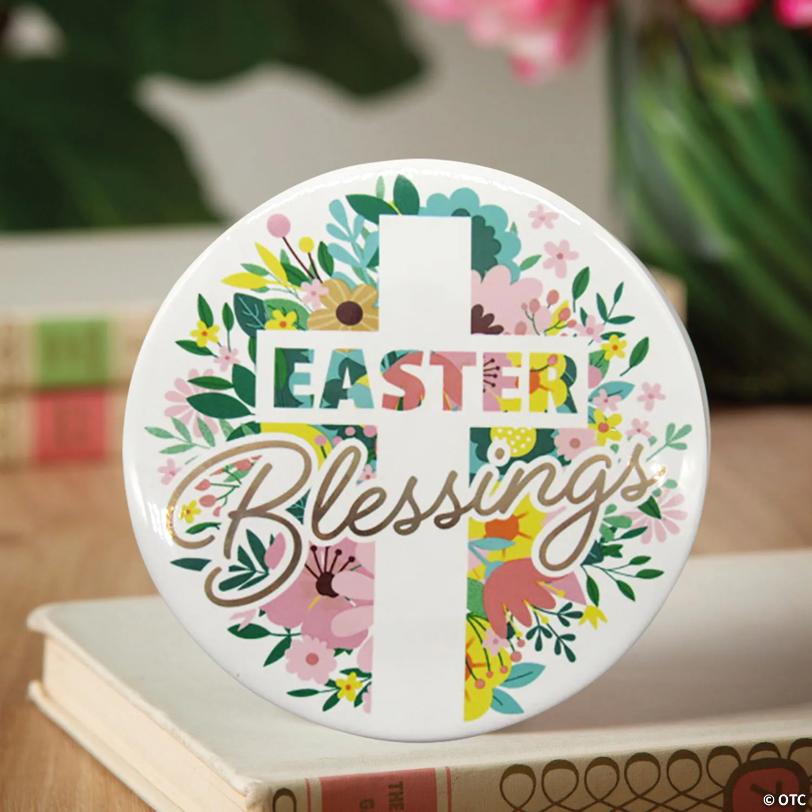 5" x 5" Religious Easter Blessings Tabletop Round Ceramic Sign