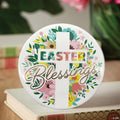 5" x 5" Religious Easter Blessings Tabletop Round Ceramic Sign
