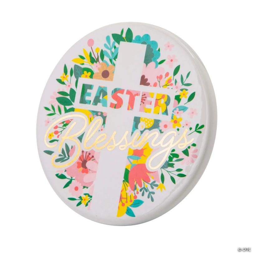 5" x 5" Religious Easter Blessings Tabletop Round Ceramic Sign