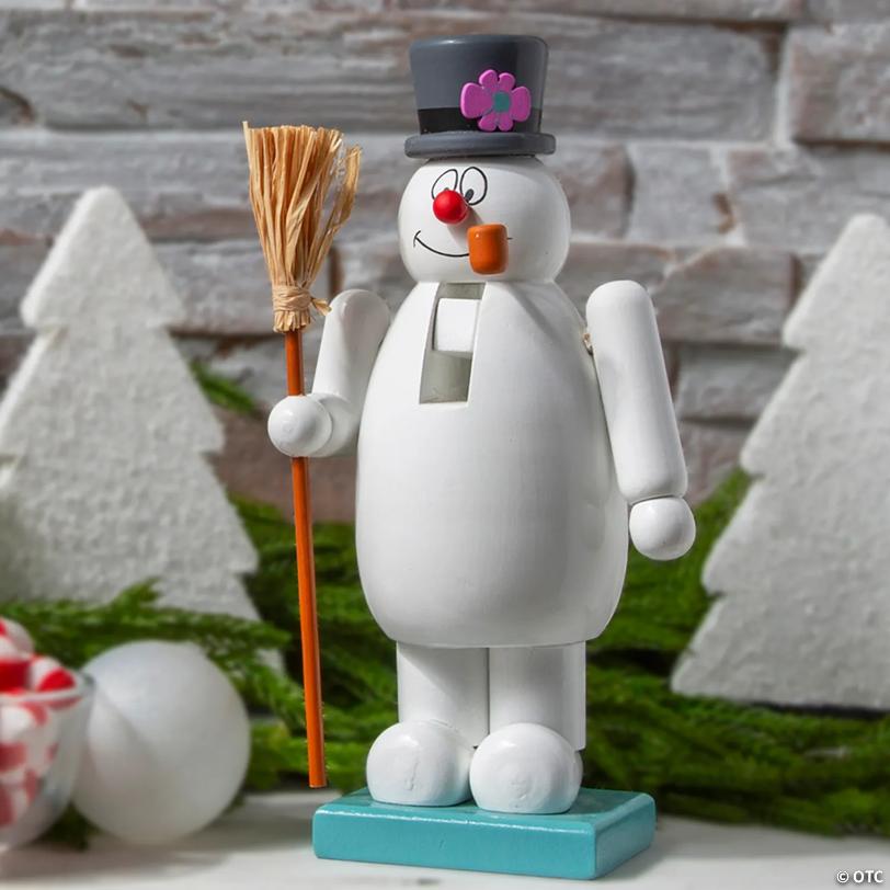 5" x 9 1/4" White Frosty the Snowman™ Shaped Wooden Nutcracker