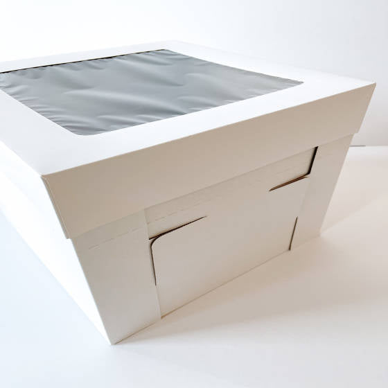 14 x 14 x 12" White Bakery Boxes with Window Pastry Boxes for Tall and Heavy Cakes