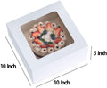 10 x 10 x 5" White Bakery Boxes with Window Pastry Boxes for Cakes, Cookies and Desserts