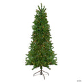 6.5' Pre-Lit Canadian Pine Slim Artificial Christmas Wall Tree - Multicolor Lights