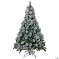 6.5' Pre-Lit Full Flocked Somerset Spruce Artificial Christmas Tree - Clear Lights