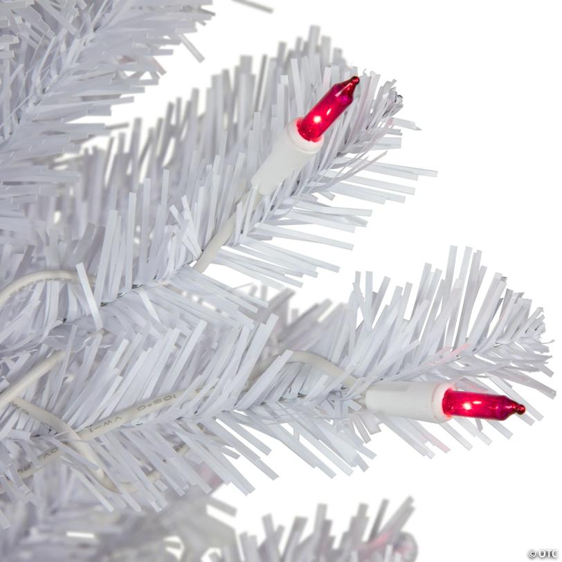 6.5' Pre-Lit Slim Geneva White Spruce Artificial Christmas Tree  Pink Lights