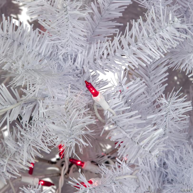 6.5' Pre-Lit Slim Geneva White Spruce Artificial Christmas Tree  Pink Lights
