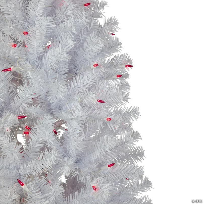 6.5' Pre-Lit Slim Geneva White Spruce Artificial Christmas Tree  Pink Lights