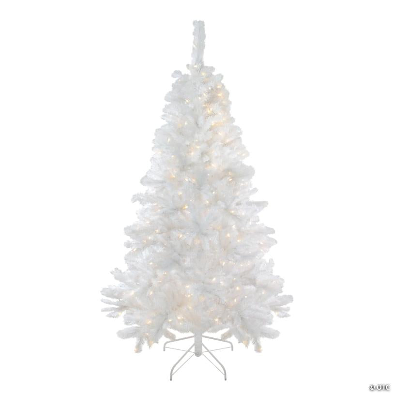 6.5' Pre-Lit White Medium Iridescent Pine Artificial Christmas Tree - Multi Function LED Lights