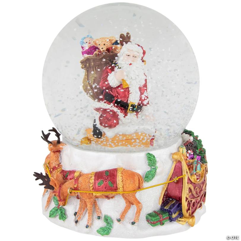 6.5" Santa Delivering Gifts Musical Christmas Snow Globe