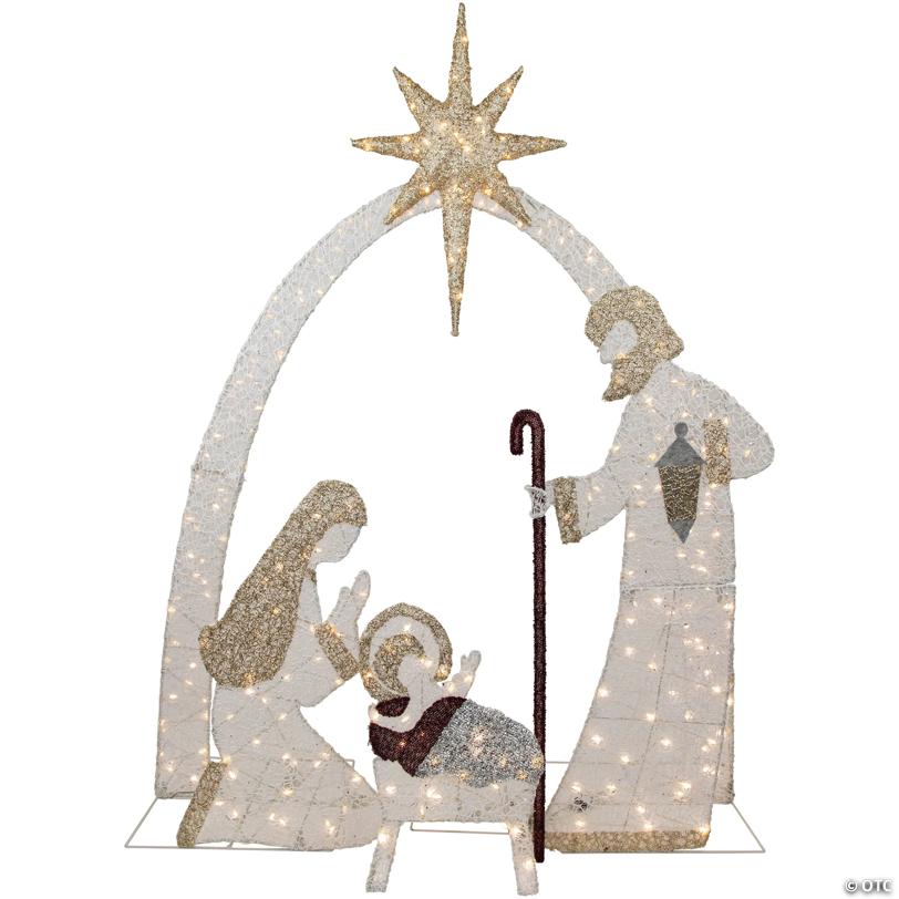 6.75' LED Lighted Holy Family Nativity Scene Outdoor Christmas Decoration