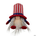 6.75" Lighted Americana Girl 4th of July Patriotic Gnome