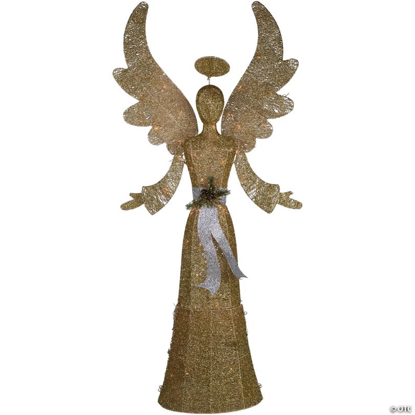 68" Lighted Golden Angel Christmas Decoration