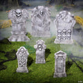 6 1/2" - 21" Spooky Graveyard Foam Tombstone Halloween Decorations Set – 6 Pc.