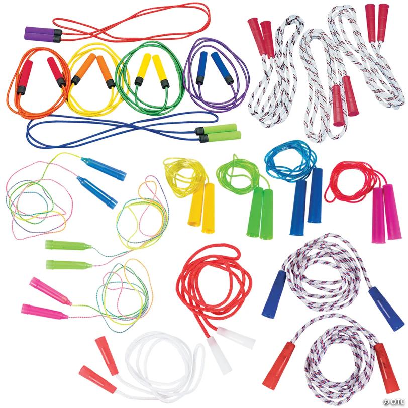 6 1/2" - 8" Bulk 72 Pc. Colorful Jump Ropes Assortment