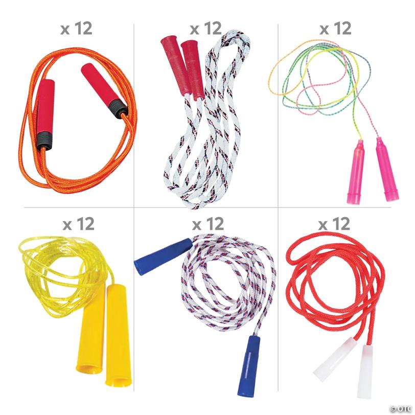 6 1/2" - 8" Bulk 72 Pc. Colorful Jump Ropes Assortment