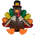 6' Brown and Red Inflatable Lighted Thanksgiving Turkey Outdoor Decor