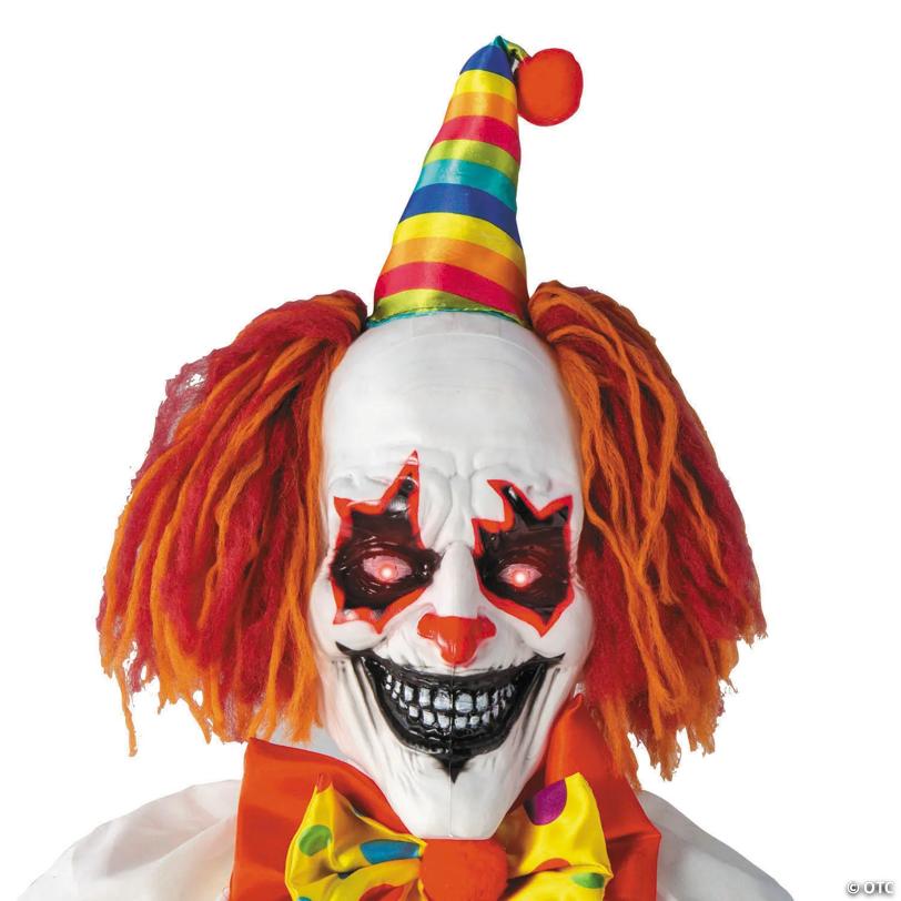 6 Ft. 2 3/4" Animated Standing Light-Up Multicolor Clown Halloween Decoration