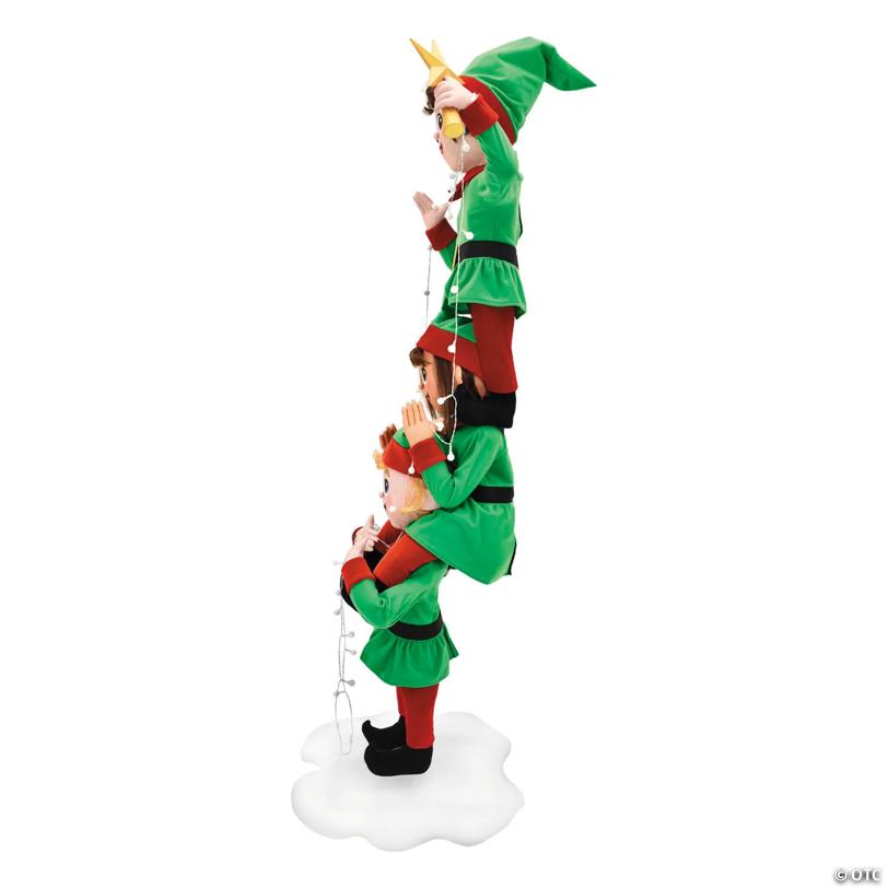 6 Ft. 5 3/4" Light-Up LED Elf Stack with Sound Indoor & Outdoor Christmas Decoration