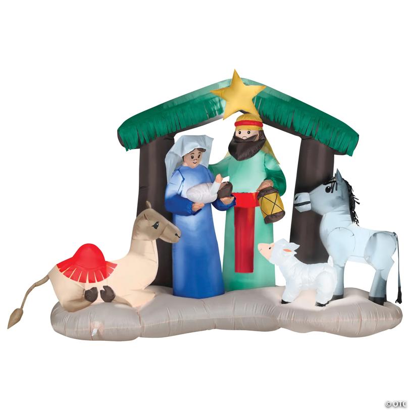 6 Ft. 6" Airblown® Inflatable Nativity Scene with LED Lights Christmas Yard Decoration