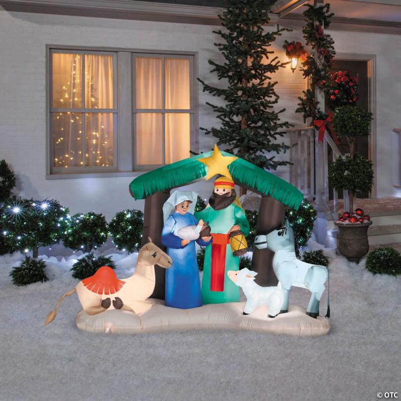 6 Ft. 6" Airblown® Inflatable Nativity Scene with LED Lights Christmas Yard Decoration