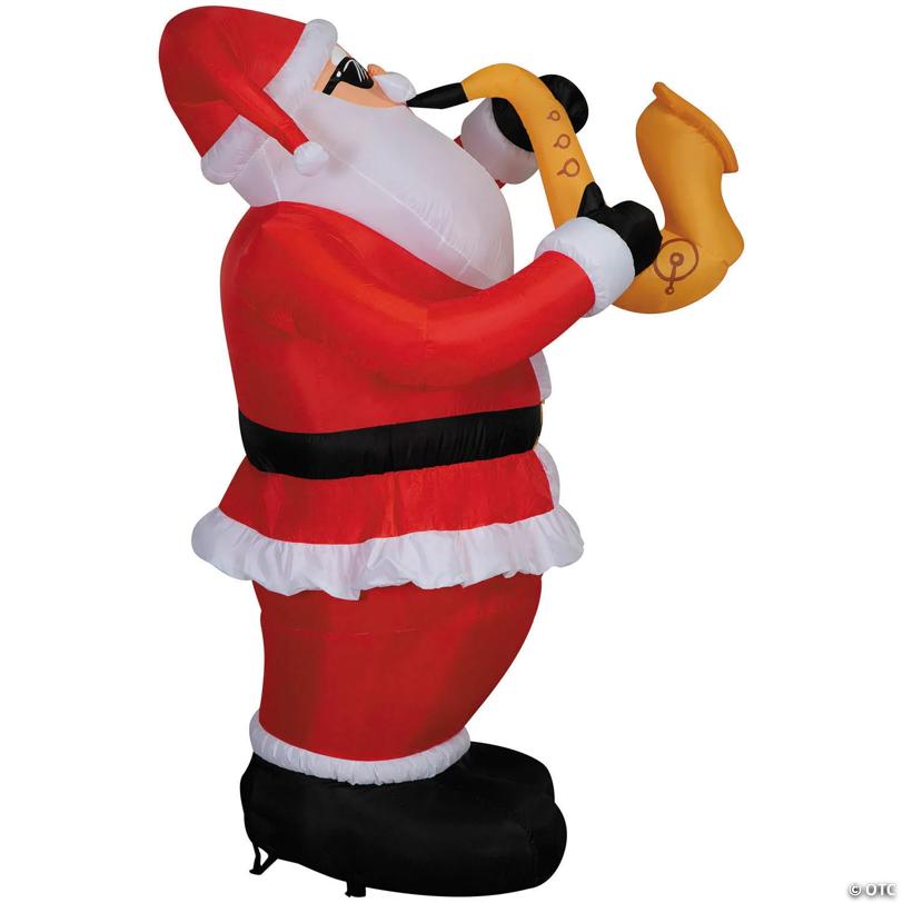 6 Ft. Airblown® Inflatable Animated Santa with Saxophone Christmas Outdoor Yard Decoration