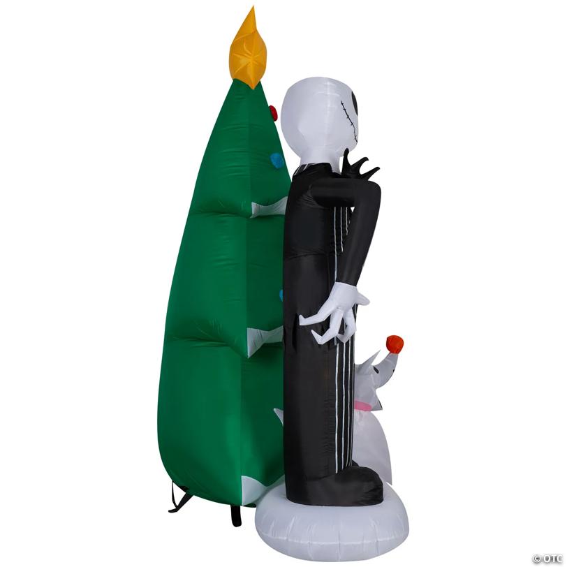 6 Ft. Airblown Inflatable Light-Up The Nightmare Before Christmas Jack & Zero with Christmas Tree