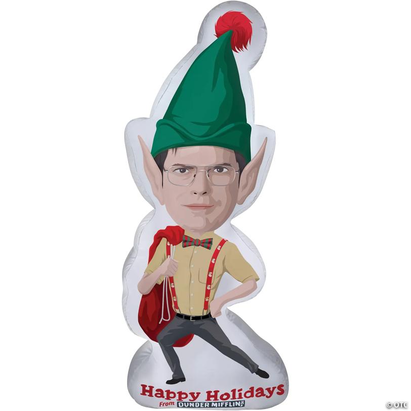6 Ft. Blow-Up Inflatable Dwight Schrute with Built-In LED Lights Outdoor Yard Decoration