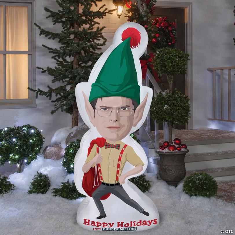 6 Ft. Blow-Up Inflatable Dwight Schrute with Built-In LED Lights Outdoor Yard Decoration
