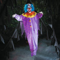 6 Ft. Talking Hanging Purple Clown Halloween Decoration
