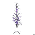 6' Pre-Lit Black Cascade Outdoor Halloween Twig Tree  Purple Lights