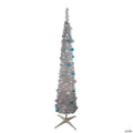 6' Pre-Lit Silver and Blue Pre-Decorated Pop-Up Artificial Christmas Tree