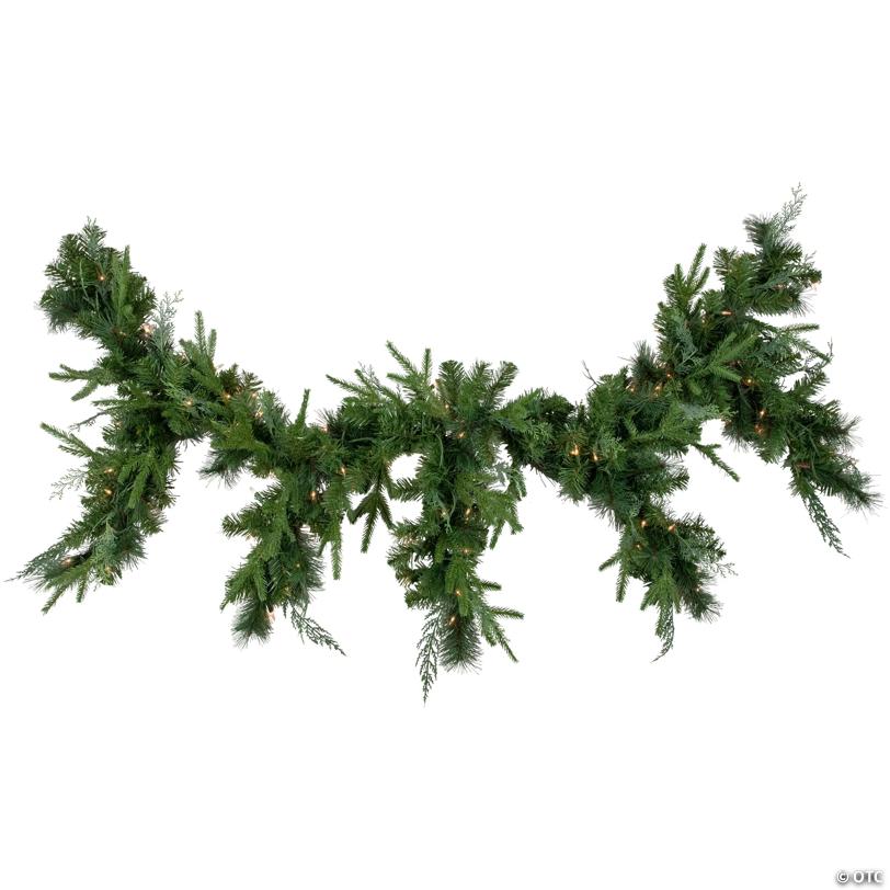 6' Proper 18" Pre-Lit MiPropered Pine Artificial Christmas Icicle Garland  Clear Lights