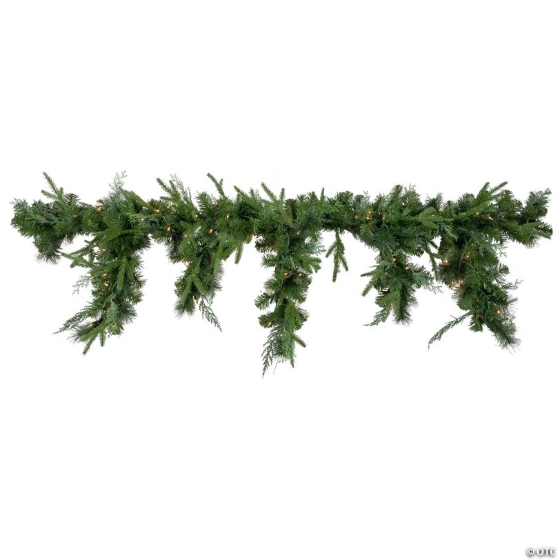 6' Proper 18" Pre-Lit MiPropered Pine Artificial Christmas Icicle Garland  Clear Lights